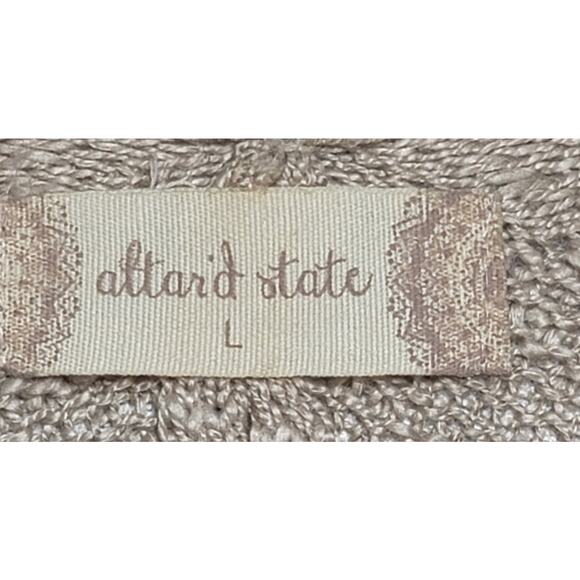 Altar'd State Tan Slub Knit Open Front Cardigan Large Lightweight Soft Stretchy - Picture 3 of 6